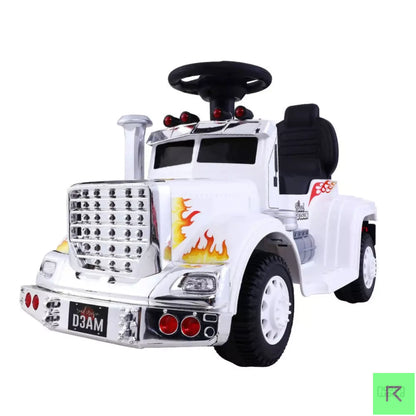 TRUCKY kids white electric ride on truck car