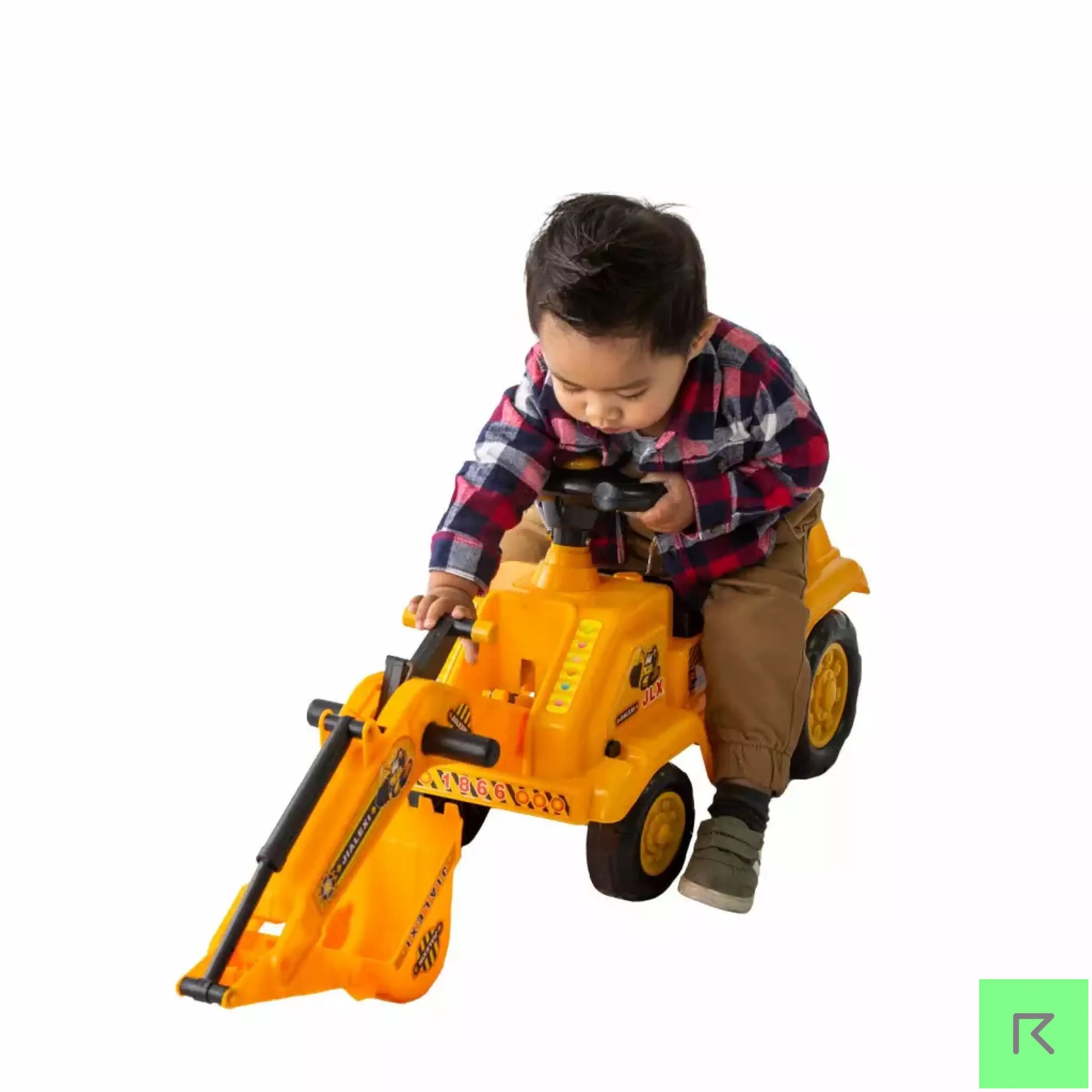 Ride-on Children’s Toy Excavator Truck (Yellow) - Baby &