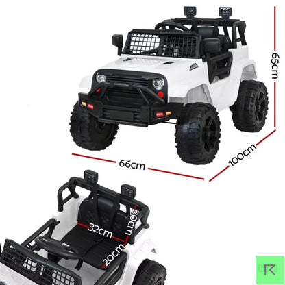 ROW KIDS Kids Ride On Car Electric 12V Car Toys Jeep Battery Remote Control White