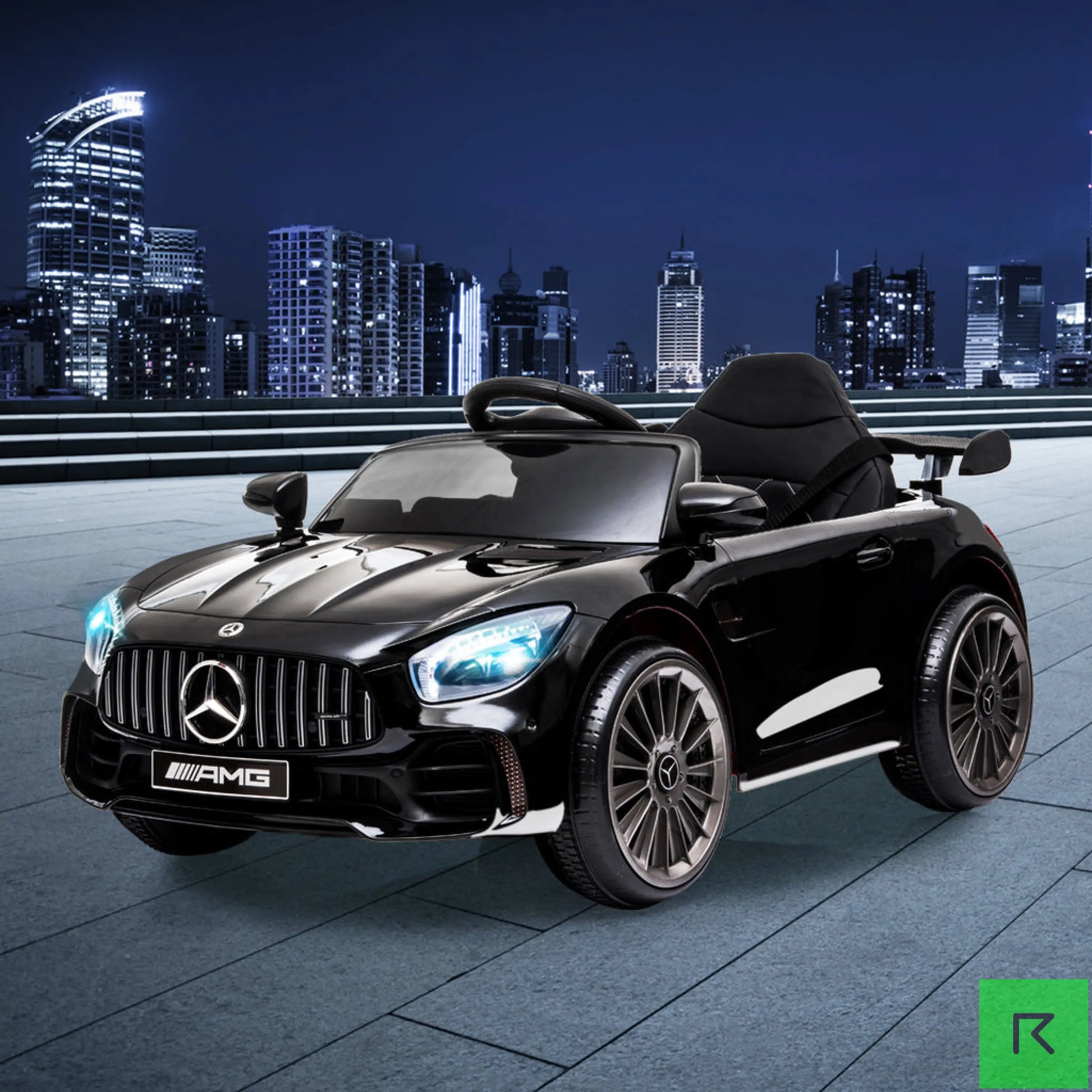 Kids Black 12 V AMG GTR Licensed Mercedes-Benz Ride On Electric Car - Ride on car