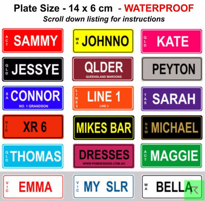 Kids Custom Number Plate 14cm x 6cm - Number Plate