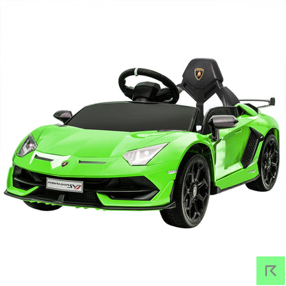 Lamborghini SVJ Kids Lime Green Electric Ride On Car - kids ride on car