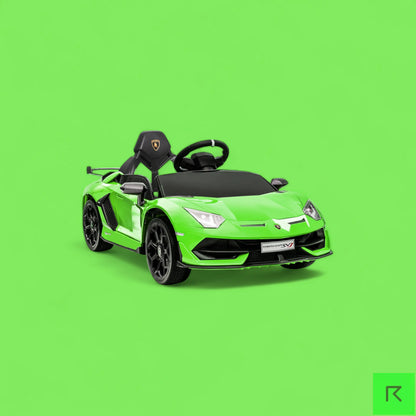 Lamborghini SVJ Kids Lime Green Electric Ride On Car - kids ride on car