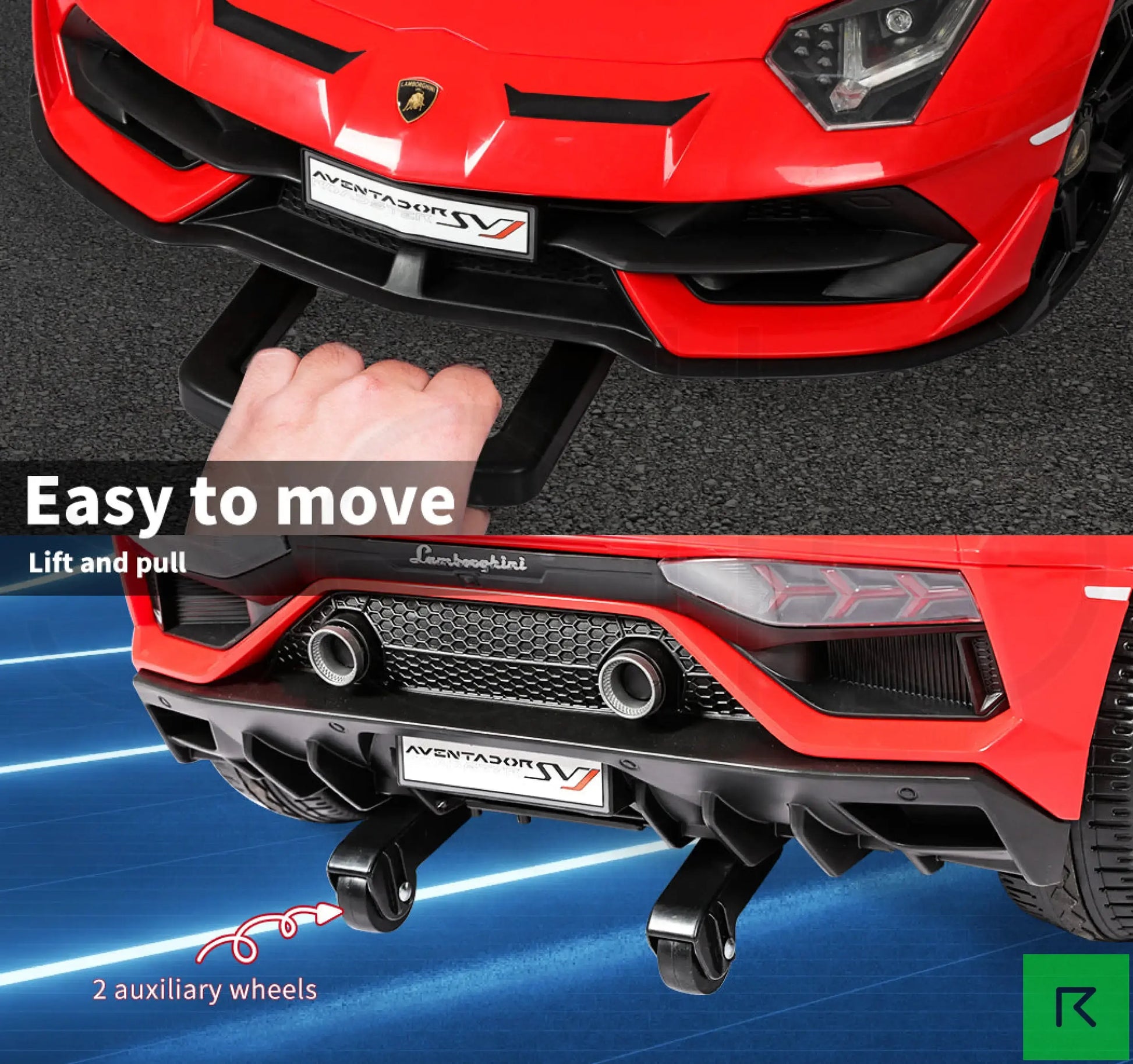 Lamborghini SVJ Kids Red Electric Ride On Car - kids ride on car