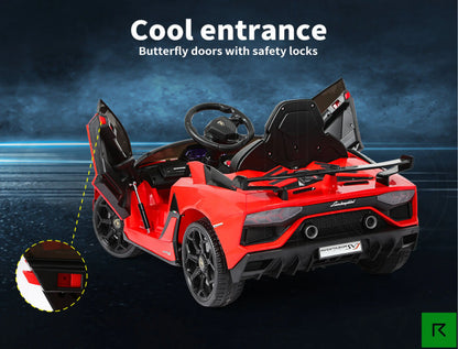 Lamborghini SVJ Kids Red Electric Ride On Car - kids ride on car