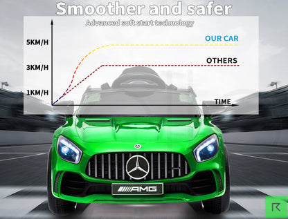 Mercedes Benz AMG GTR Kids Green Electric Ride On Car - Ride On Cars