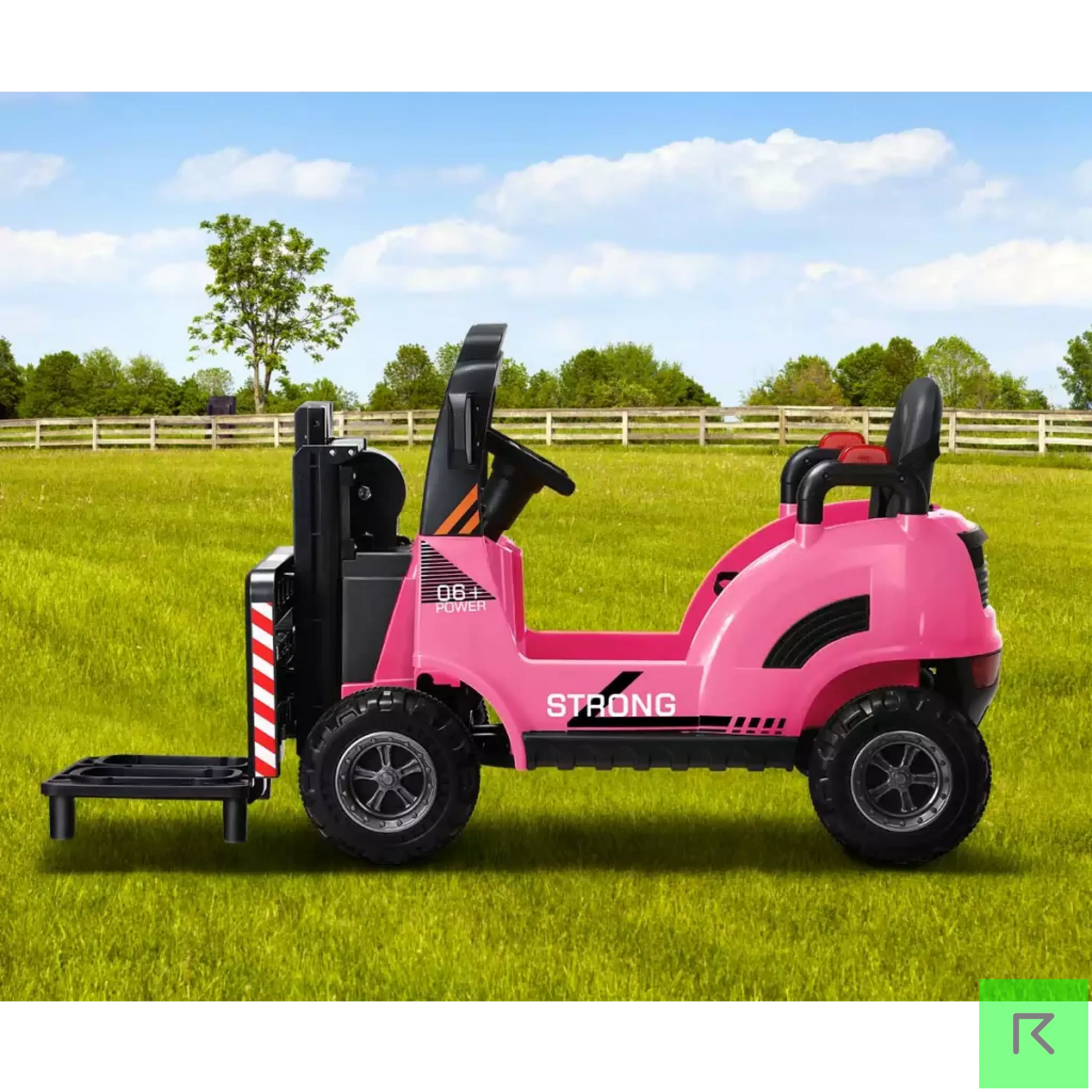 Pink Ride-On Forklift Electric Car Toy for Toddlers Kids 12V