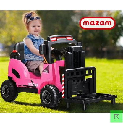 Pink Ride-On Forklift Electric Car Toy for Toddlers Kids 12V