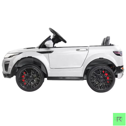 ROVER WHITE black ride on electric car