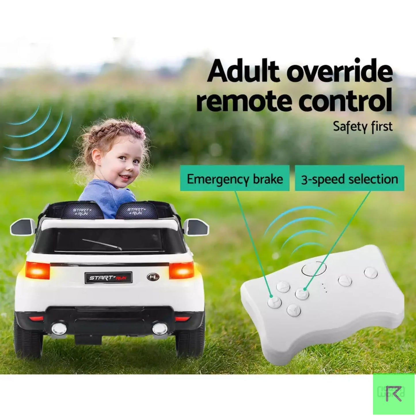 ROVER WHITE kids ride on electric car