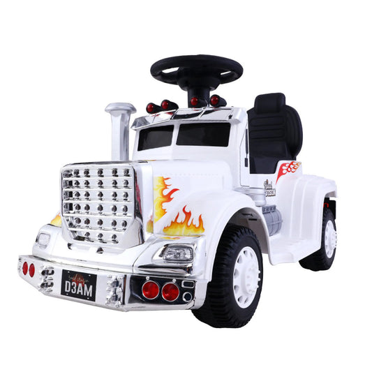 Rigo Kids Electric Ride On Car Truck Motorcycle Motorbike Toy Cars 6V White - Baby & Kids > Ride on Cars Go-karts &