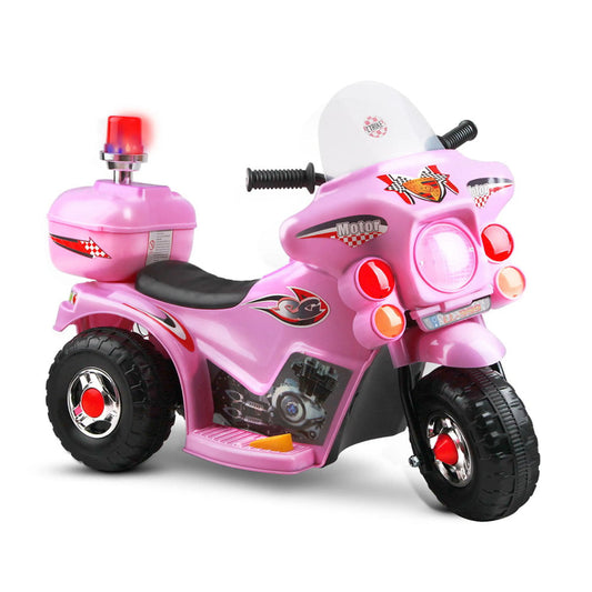 Rigo Kids Electric Ride On Police Motorcycle Motorbike 6V Battery Pink - Baby & Kids > Ride on Cars Go-karts & Bikes