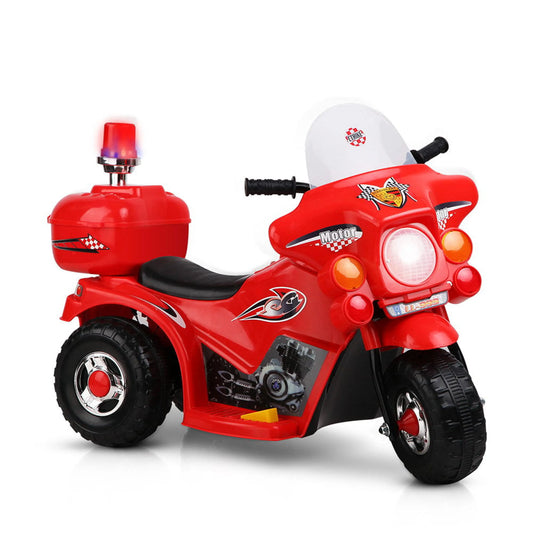 Rigo Kids Electric Ride On Police Motorcycle Motorbike 6V Battery Red - Baby & Kids > Ride on Cars Go-karts & Bikes