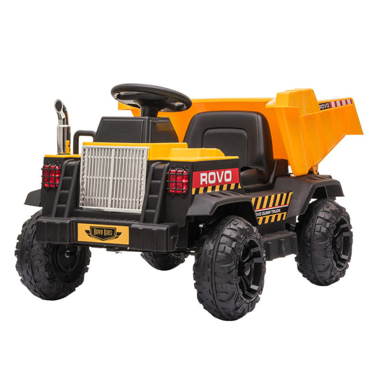 ROVO KIDS Electric Ride On Children’s Toy Dump Truck with Bluetooth Music - Yellow - Baby & Kids > Ride on Cars