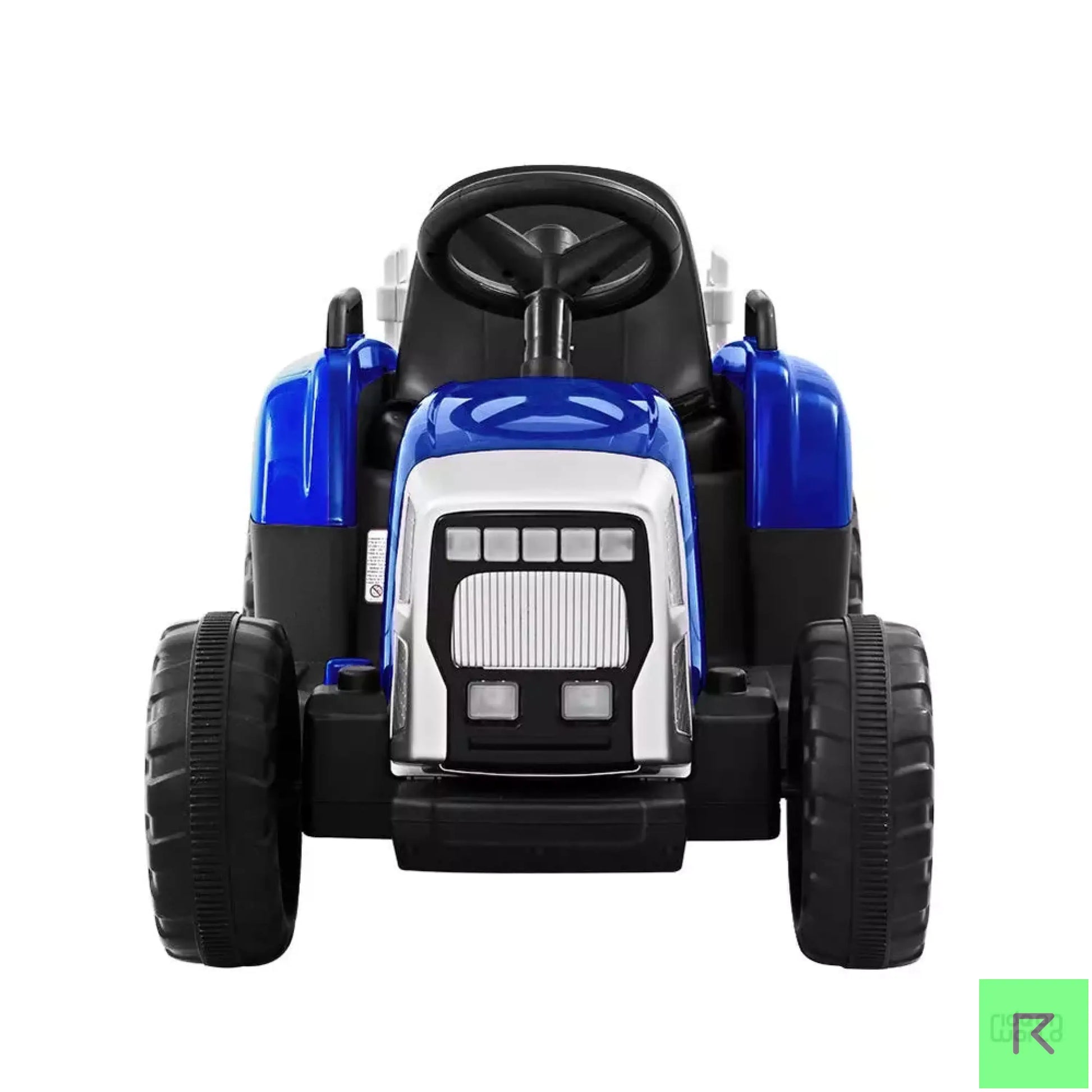 ROW KIDS Ride On Car Tractor Trailer Toy Kids Electric Cars 12V Battery Blue
